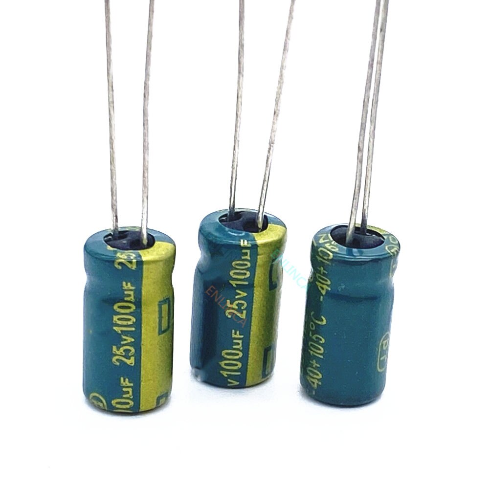 20pcs/lot 25V 100UF Low ESR/Impedance High Frequency Aluminum Electrolytic Capacitor Size 6*12 100UF25V 20%