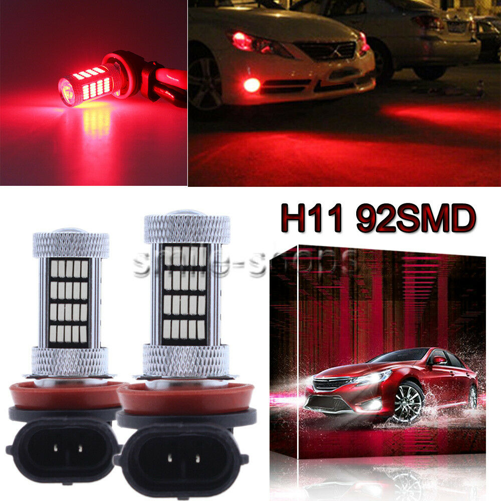 H11 H8 H9 H16 4014 92Smd Led Fog Light Bulbs Conversion Kit High Power Red Color