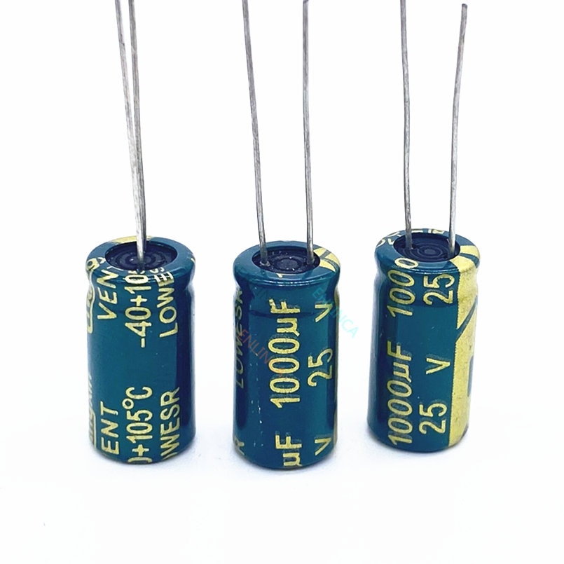 20pcs/lot high frequency low impedance 25v 1000uf aluminum electrolytic capacitor 1000uf 25v 25V1000uf 20%