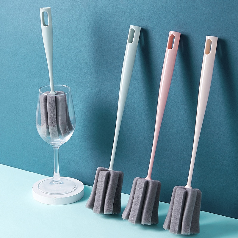 Long Handle Baby Bottle Brush Soft Sponge Brush Water Bottle Glass Cup Washing Cleaner Tool Kitchen Cleaning Tool Specialty Tool