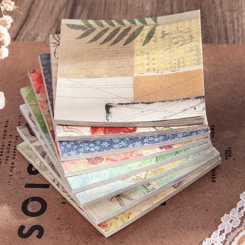 30 Sheets Flowers Green Leaves Material Paper Junk Journal Planner Scrapbooking Vintage Decorative DIY Craft Background Paper