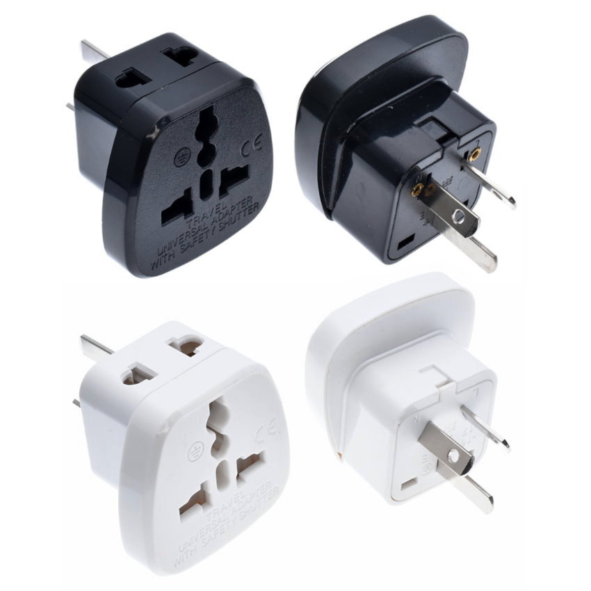 2-In-1 China Travel Adapter Plug Adaptor Converter Universal Outlet With Safety Shutter AC250V 10A