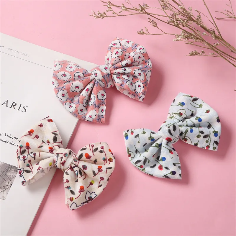 Girls' Hairpin Baby Headdress Girls' Floral Lovely Headband Soft Printed Bow Hairpin Clip Baby Hair Accessories Baby H