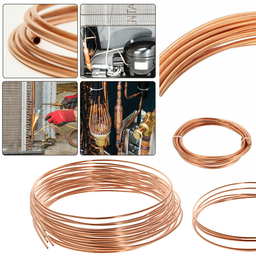 1pcs 5m/16Ft Refrigeration Capillary Pipe Tubing 1.6mm 2mm 2.2mm 2.5mm 3mm 3.5mm 4mm 5mm OD Copper Tubing Coil Tube