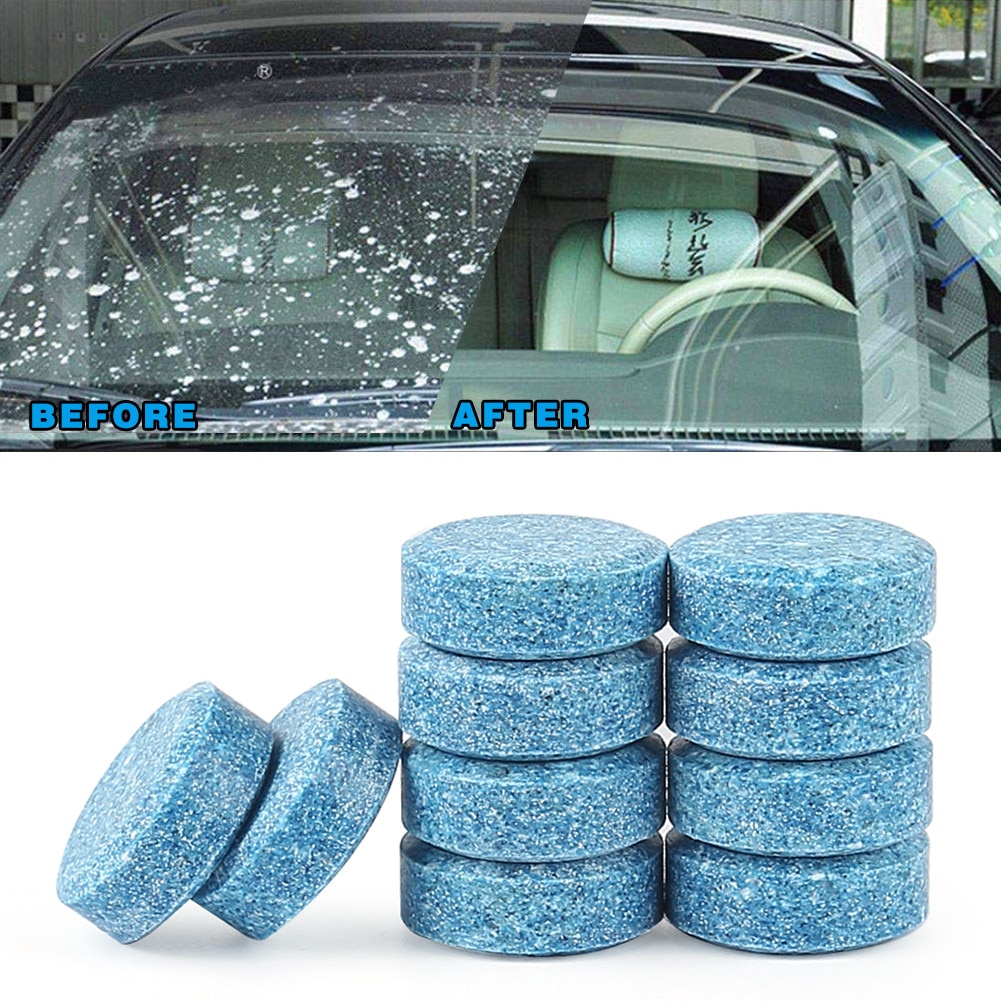 5PCS Blue Car Window Cleaning Wash Super Concentrated Wiper Tablet Effervescent Tablet Stain Remover Car Cleaning Detailing Tool