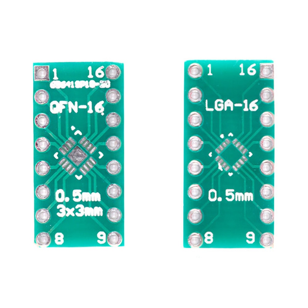 10PCS LGA16 QFN16 Transfer Board Adapter PCB Pinboard SMD to DIP16 DIP Pin IC Test Plate 0.5mm 2.54mm Pitch Converter Socket