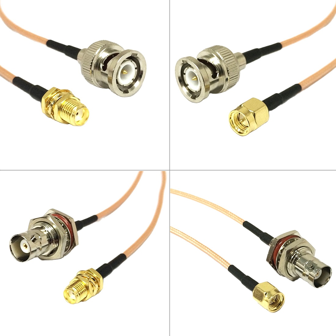SMA Male Female Nut To BNC Plug Jack Pigtail Cabel Adapter RG316 15cm/30cm/50cm/100cm
