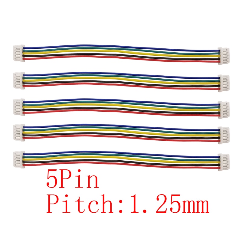 20/10/5Pcs Micro JST 1.25mm 5 Pin Connector Pitch 1.25mm Female to Female Plug Electronic Wire Cable Length 10CM 15CM 20CM 30CM