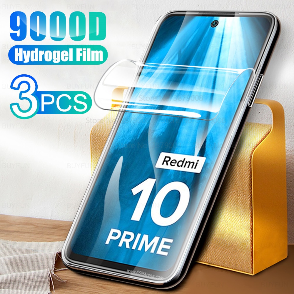 3Pcs Redmi 10Prime hydrogel film for Xiaomi Redmi 10 Prime Phone screen protector not glass xiomi redmi10 Prime 6.5'' 