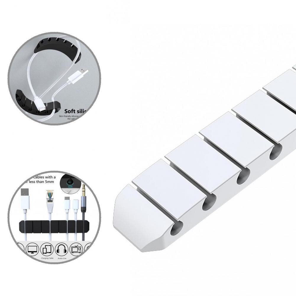 Multifunctional Silicone 1/2/4/6/8 Holes Space Saving Wire Holder for Office