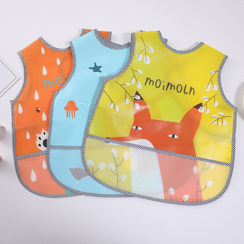 Baby Eva Bibs Thin Double-layer Rice Pocket Babi Stuff Alimentation Solide Bibs Boy Girls Clothing Feeding Souple Bib Pocket
