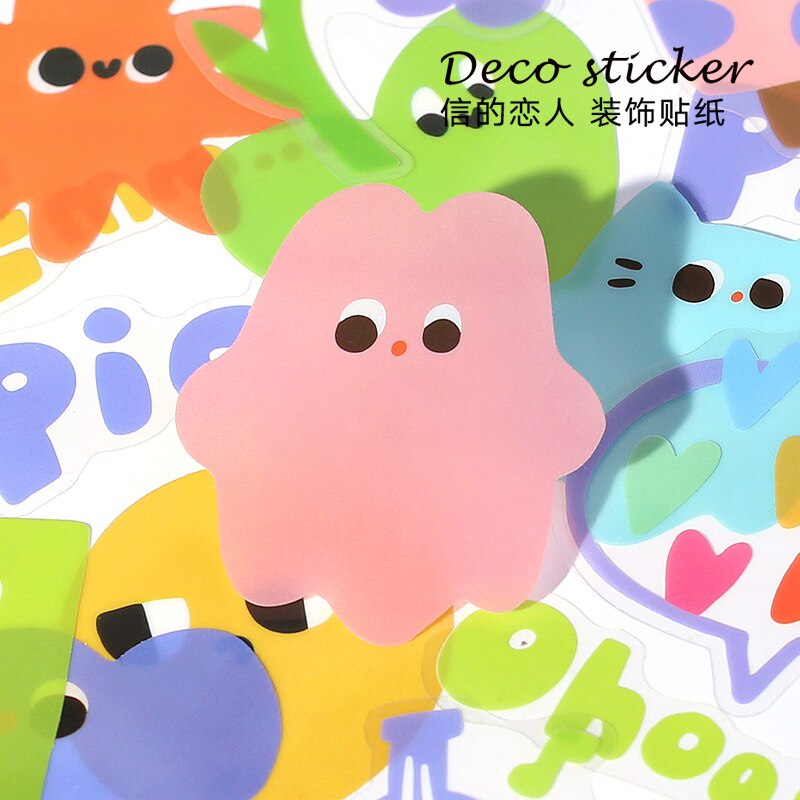 Ins Cute Funny Sticker Pack Creative Cartoon Small Pattern PVC Decorative Sticker Cut Thin Sticker Label Diary Stationery Album