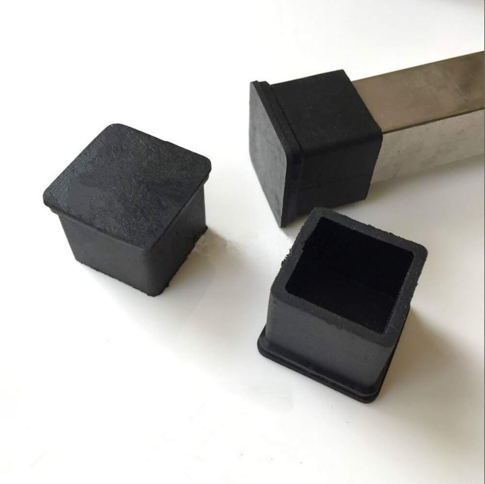20x20mm Rubber Square Tube Sleeve Table Foot Sleeve Pipe Cap Waterproof Moisture-proof Non-slip Soft Outer Rubber Sleeve