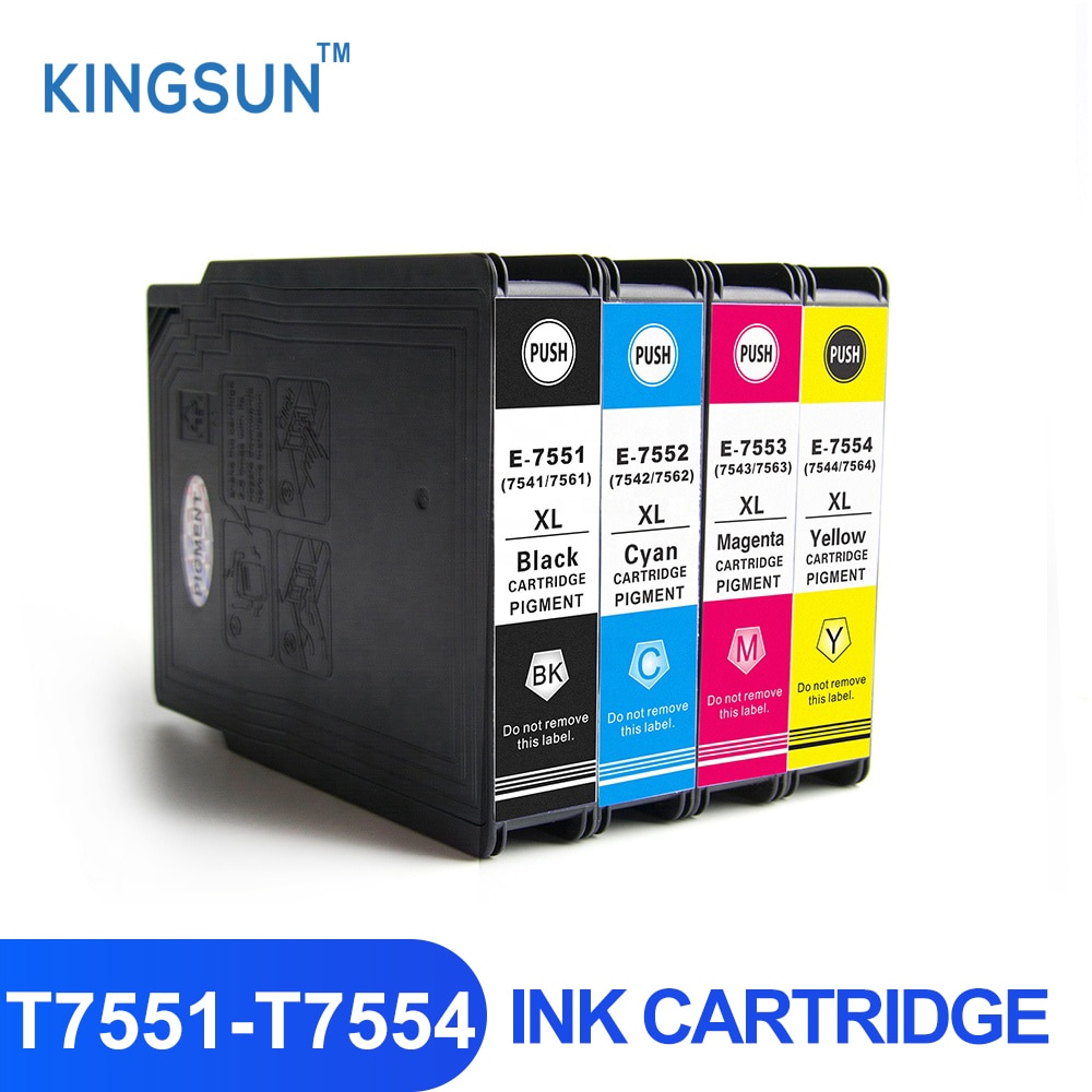T7551 T7552 T7553 T7554 Compatible Ink Cartridge with pigment ink for Epson WorkForce Pro WF- 8590 8510DWF Printer