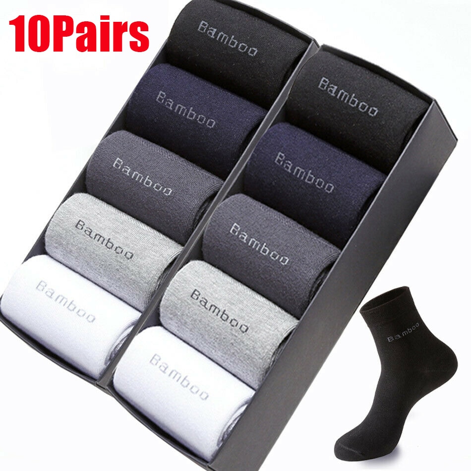 10pairs Bamboo Fiber Men's Socks Summer Thin Stripe Breathable Long Sock Men Silk Sports Socks Business Socks