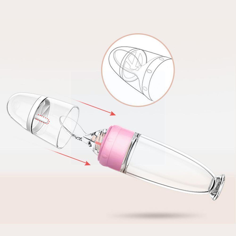 New Silicone Food Supplement Squeeze Baby Rice Cereal 4 Bottle Spoon Kneading Weaning for newborn Color Y5C1