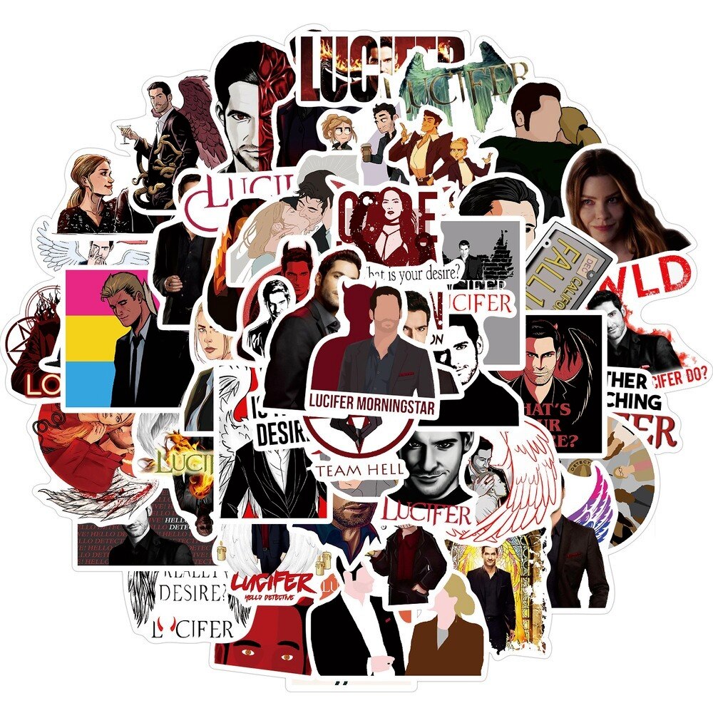 25/50Pcs/Lot Waterproof TV Season Lucifer PVC Stickers For Laptop Motorcycle Skateboard Luggage Decal Toy Sticker
