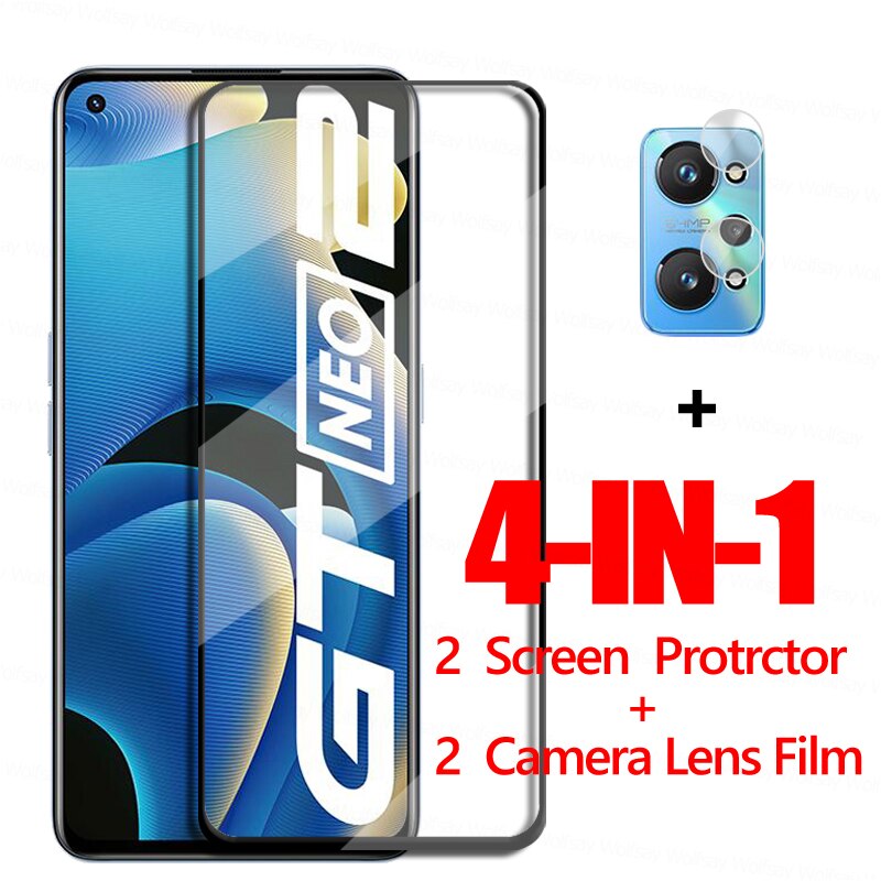 4IN1 For Realme GT Neo2 Glass Screen Protector Realme GT Neo2 Tempered Glass Protective Phone Film For Realme GT Neo2 GT Master