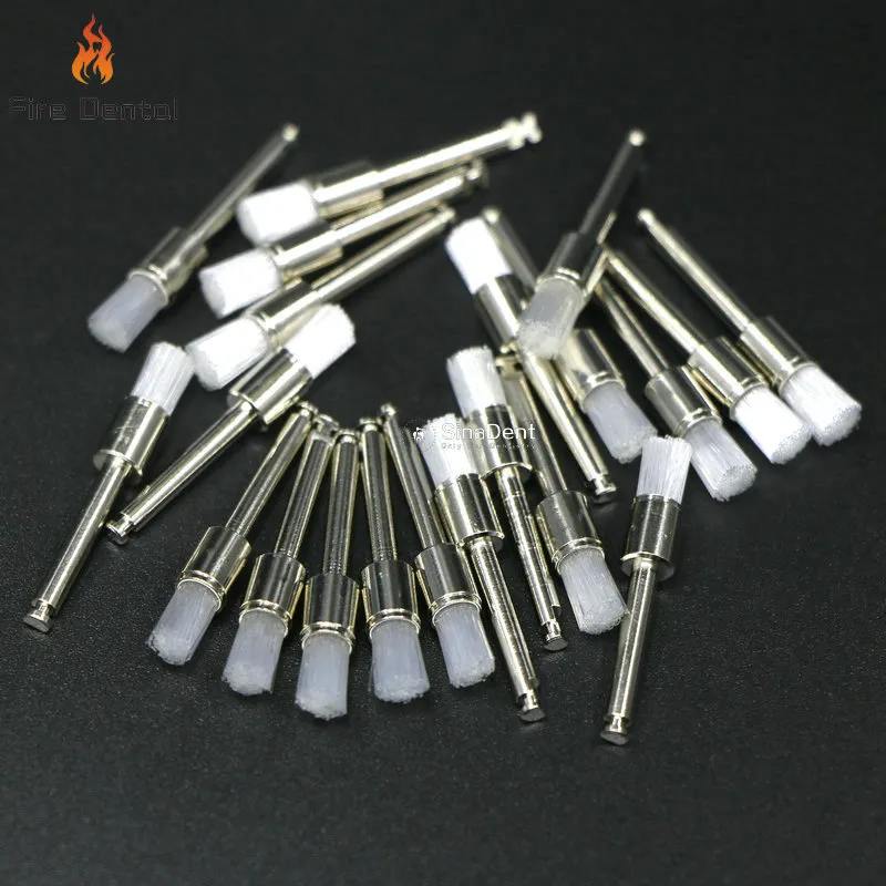 100pcs/bag Dental Polishing Brushes Dental Prophy Brush RA Shank Latch Flat Nylon Dental Prophylaxis