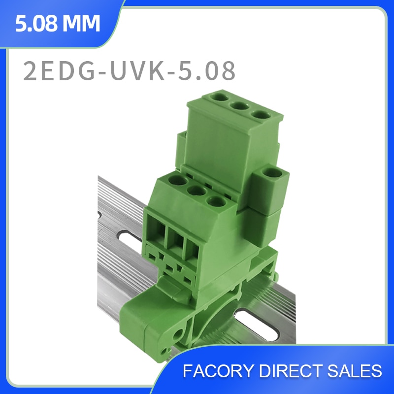 CIXIYCX 2-9 Pin 2EDG-UVK-5.08mm Rail Type Terminal Block with 2EDGKB-2-9P Solderless Docking type Terminal 1 set