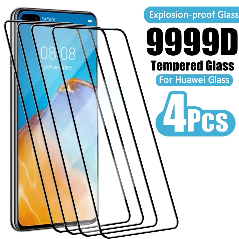 4Pcs Tempered Glass For Huawei P30 P20 P40 Lite Screen Protector For Huawei Mate 20 30 Lite P20 Pro P Smart Z 2021 2019 Glass