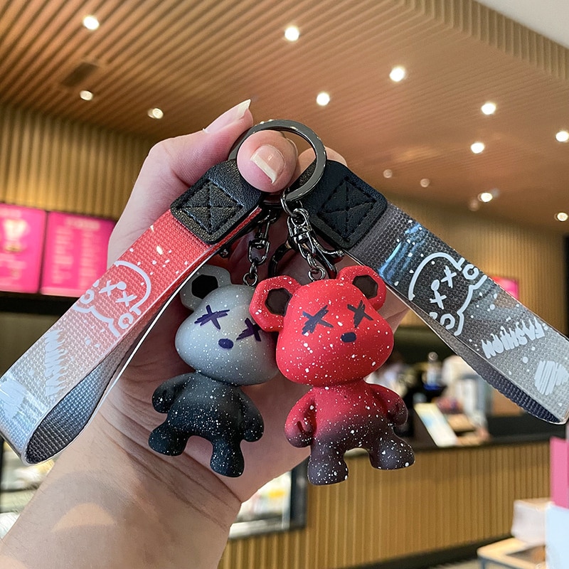 Little Bear Doll Keychain Cartoon Car Pendant Cute Couple kawaii Backpack Ornaments Girl Decoration Small Gifts keychains girls