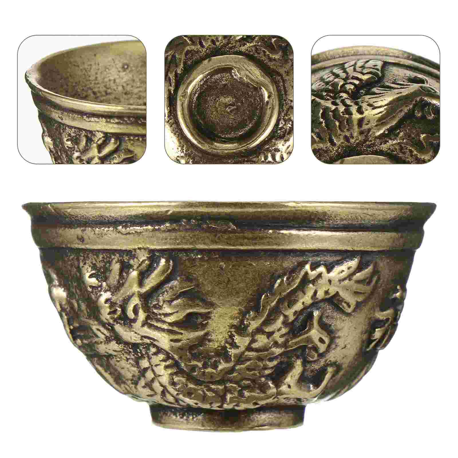 1pc Brass Ornament Miniature Vintage Bowl Craft New Year Tabletop Decor