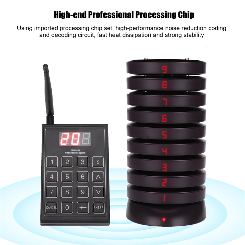 Restaurant Pager Wireless Calling Paging System Waiter Pagers Guest Paging Queuing System Receiver for Cafe Fast Food