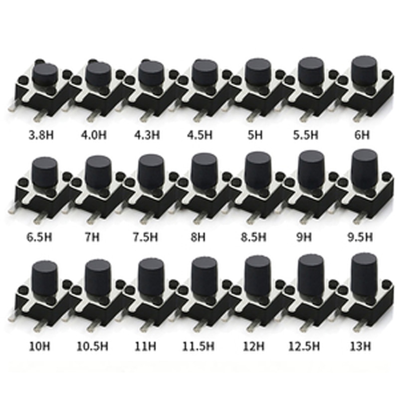20pcs/lot 4.5*4.5mm Panel PCB Momentary Switch Toy switch DIP Side 3Pin 4.5*4.5*3.8/4.5/5/5.5/6/7mm