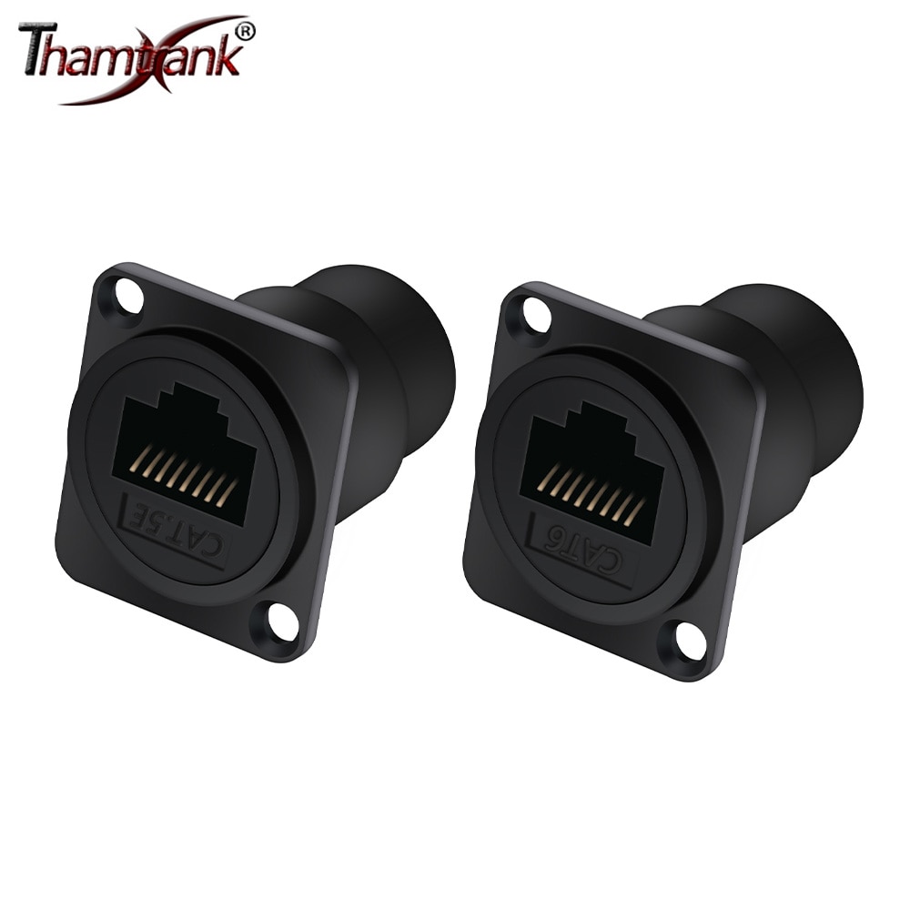 4pc RJ11/45 Cat.6 D-type Connector Ethernet Panel Mount Classis Conector Soldering Terminal 4P4C /8P8C Adapter