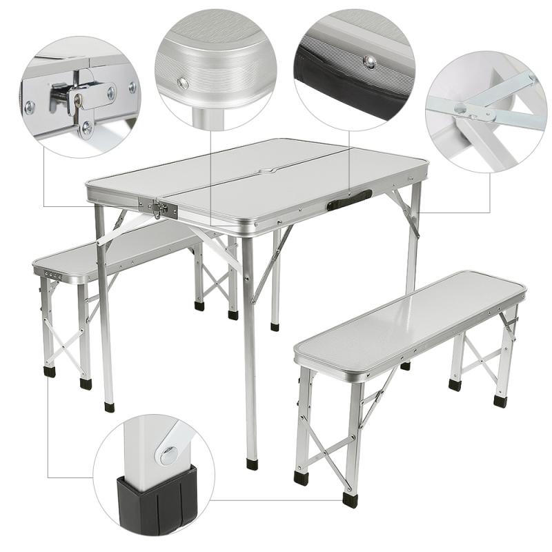 Outdoor Camping Folding Table Chair Aluminium Alloy Picnic Table Waterproof Ultra-light Durable Folding Table Desk HWC
