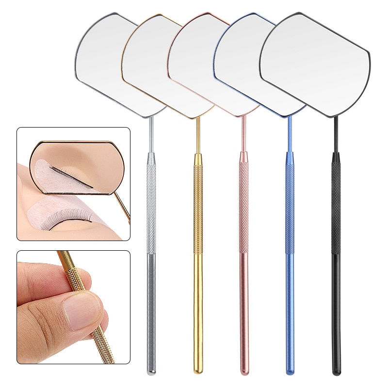 Eyelash Mirror Large Long Handle Magnifying Checking Eyelash Extension Mirror Dental Clean Mouth Makeup Multifunction Supplies