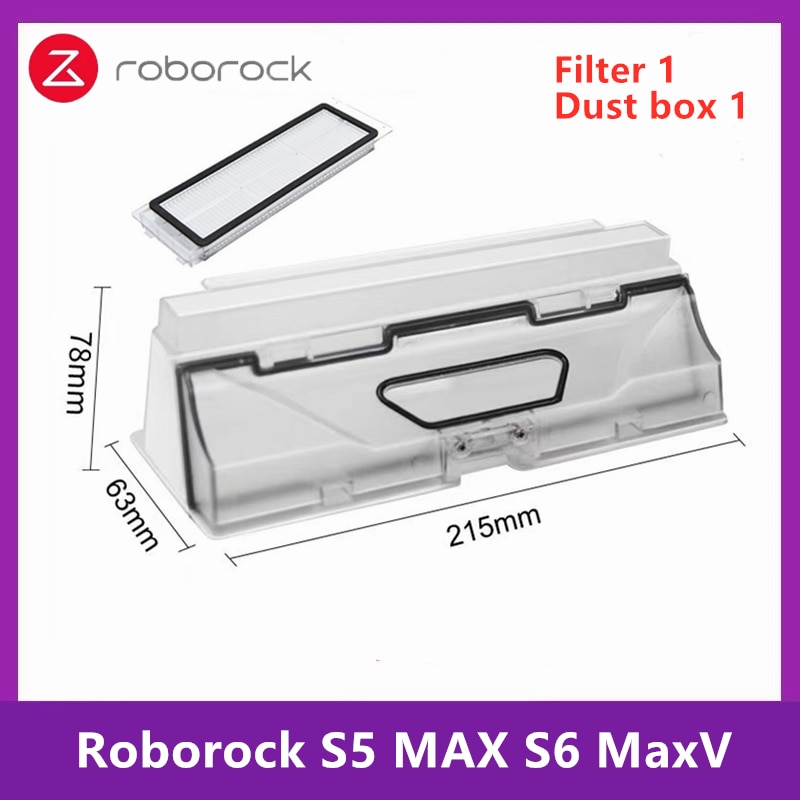 Roborock S5 MAX S6 MaxV Dust Box Vacuum Cleaner Robotic Parts Robot with Filter Accessroies