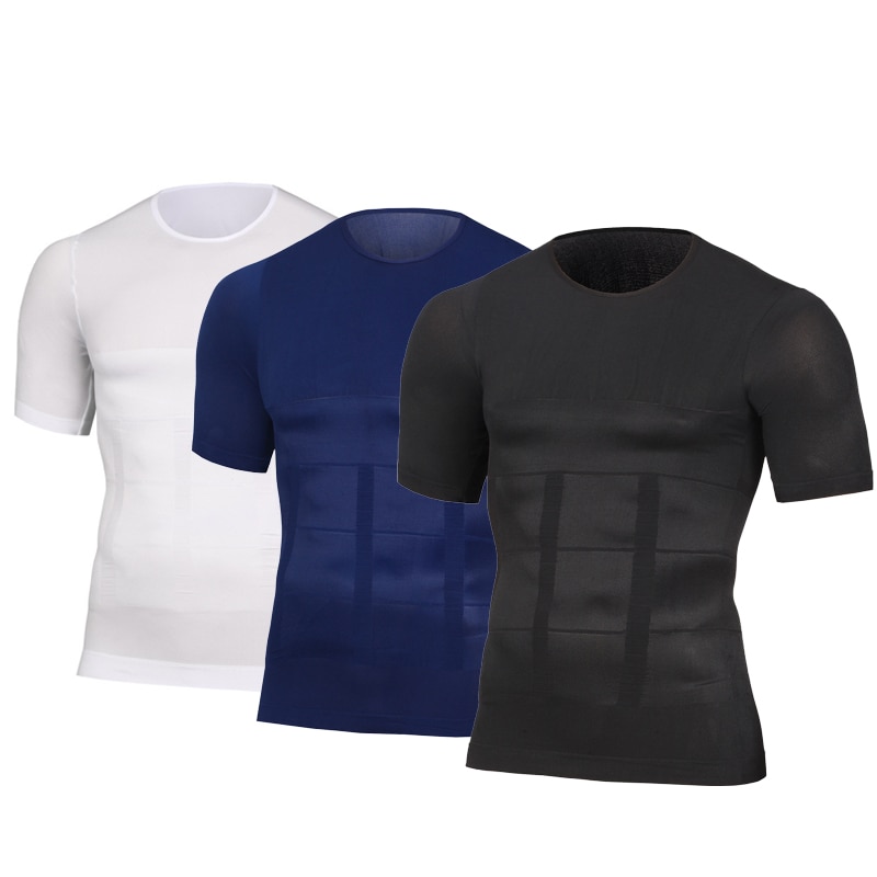 Men's Slimming Shaper Posture Vest Men's Compression T-Shirt Body Building Fat Burn Chest Tummy Shirt Slim Dry Quick U