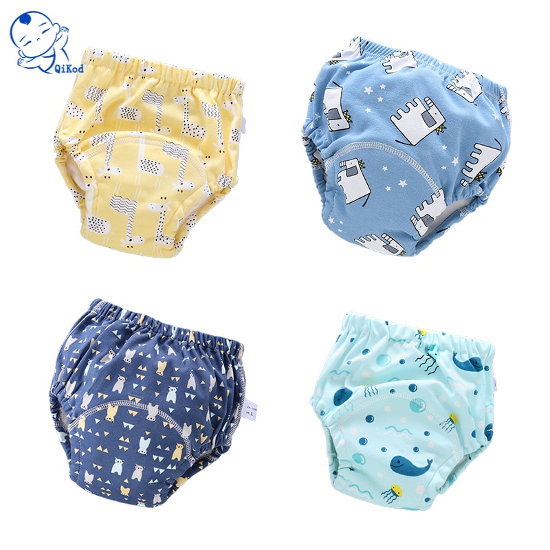 Baby Infant Toddler Waterproof Potty Training Pants Cotton Changing Nappy Cloth Diaper Panties Reusable Washable 6 Layers Crotch