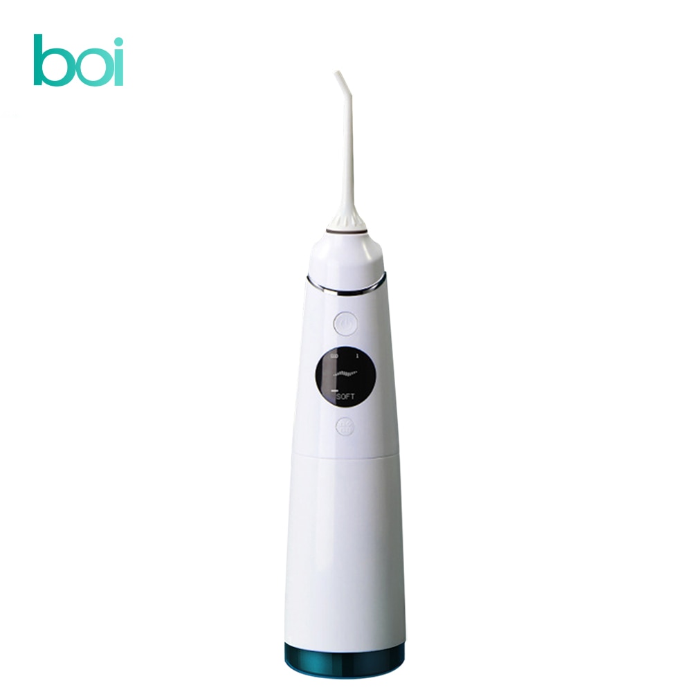 [Boi] LCD Screen Smart Electric Oral Irrigator Portable 4 Mode 280ml Tank Jet Water Pulse Flosser Dental For False Teeth Cleaner