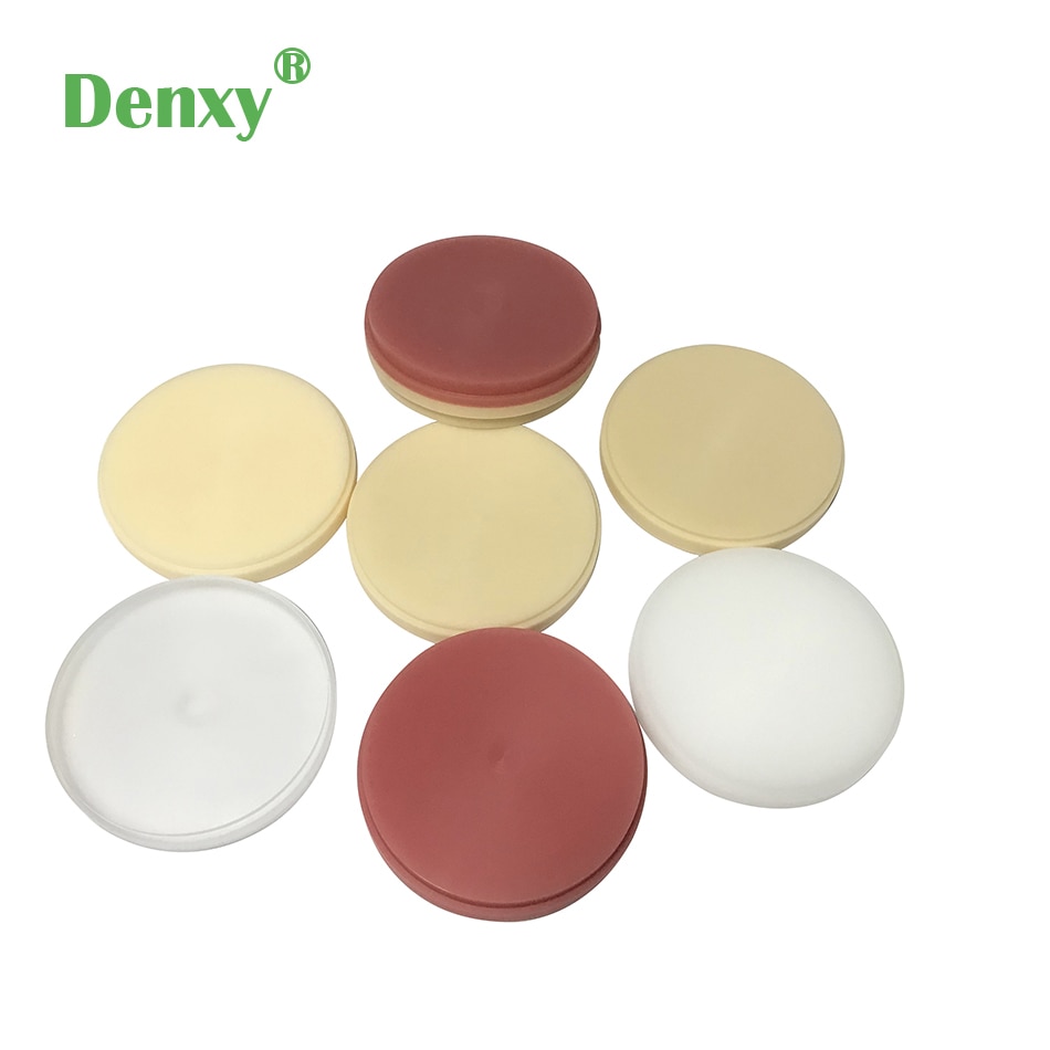 Denxy 5pcs CAD/CAM PMMA Blocks milling discs Dental Material lab for Make Temporary Bridge Dental Restorations Resin block