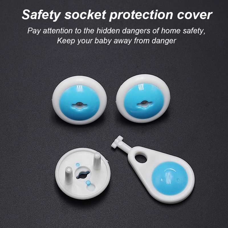 7pcs set Circular socket European and control cover baby anti-electric shock protection baby plug plugging hole household socket