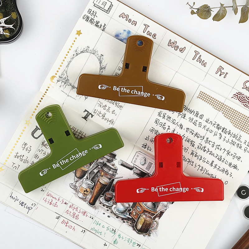 Vintage Color Large Binder Paper Clips 10cm Plastic Binder Clips File Paper Money Clamps For Planner Crafts Office Home Kitchen