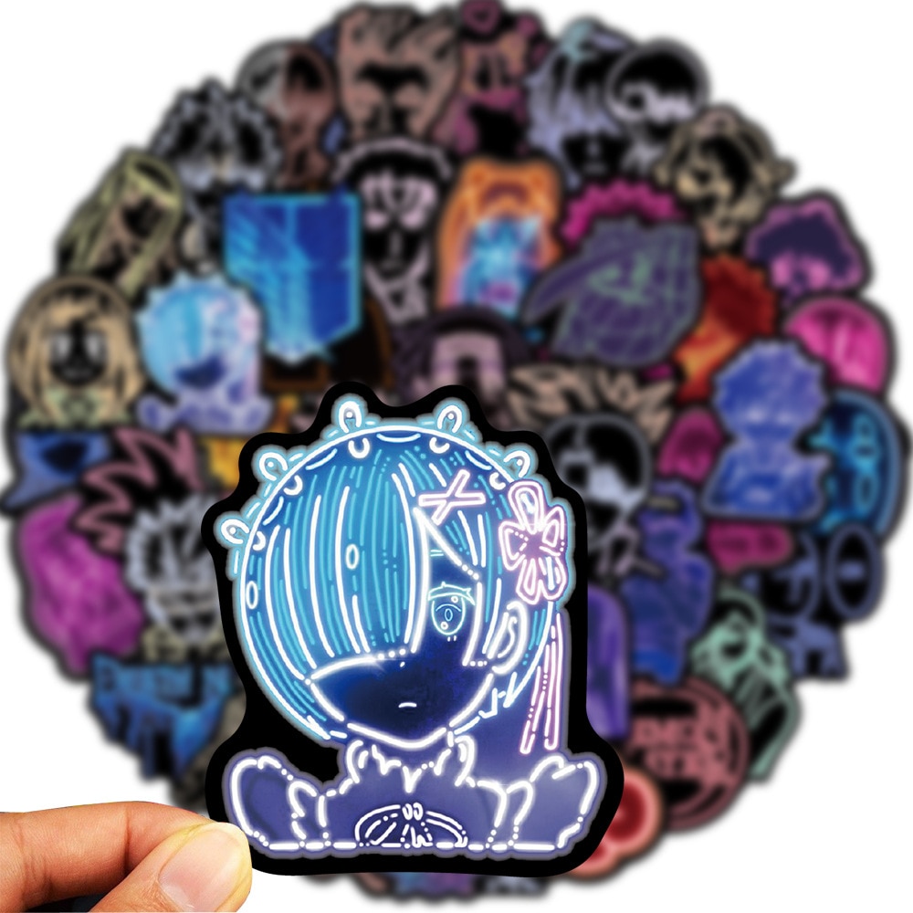 10/50PCS Cartoon Neon Light Anime Graffiti Stickers Car Guitar Motorcycle Luggage Suitcase DIY Classic Toy Decal Sticker for Kid