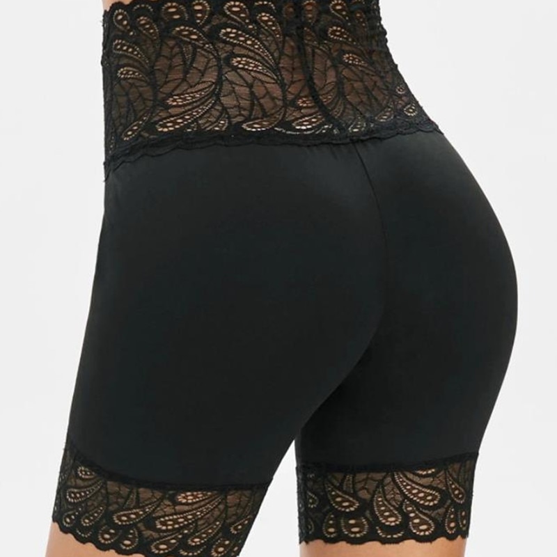 High-Waist Shorts Under Skirt Sexy Lace Anti Chafing Thigh Safety Shorts Ladies Pants Underwear Large Size Safety Pants Women