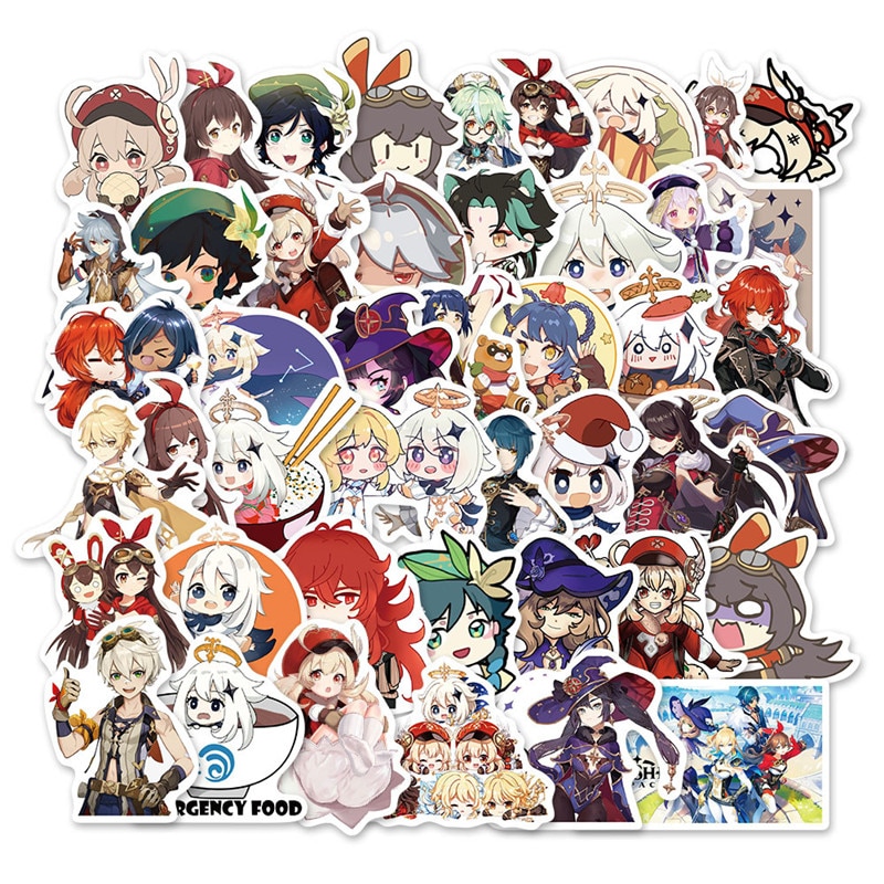 50 anime daily comic primordial graffiti laptop guitar skateboard water cup waterproof removable graffiti stickers