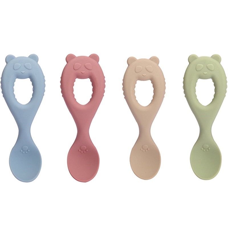 1Pcs Baby Soft Silicone Spoon Feeding Set Kid Dishes Toddlers Infant Feeding Accessories BPA Free Food Feding Children's Go