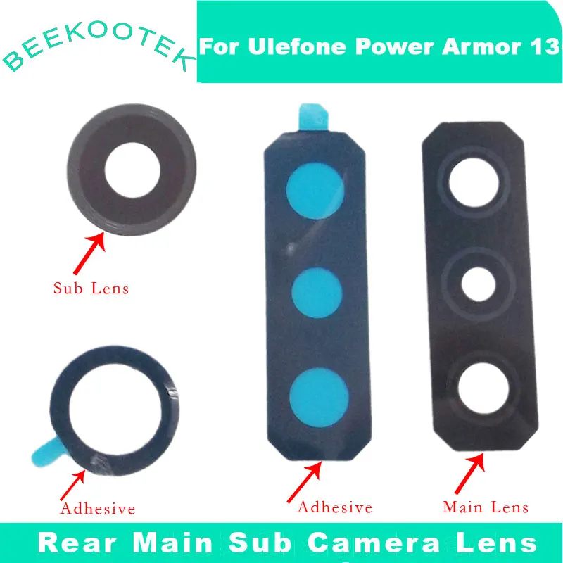 New Original Ulefone Power Armor 13 Rear Back Main Camera Lens Sub Camera Glass Lens Accessories For Ulefone Armor 13 Smartphone