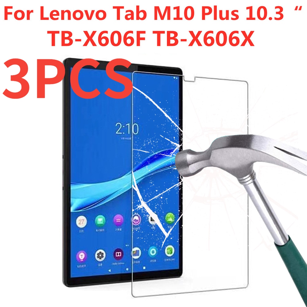 3PCS Tempered Glass Screen Protector For Lenovo Tab M10 Plus FHD 10.3 Inch TB-X606 X606F Bubble Free Tablet Protective Film