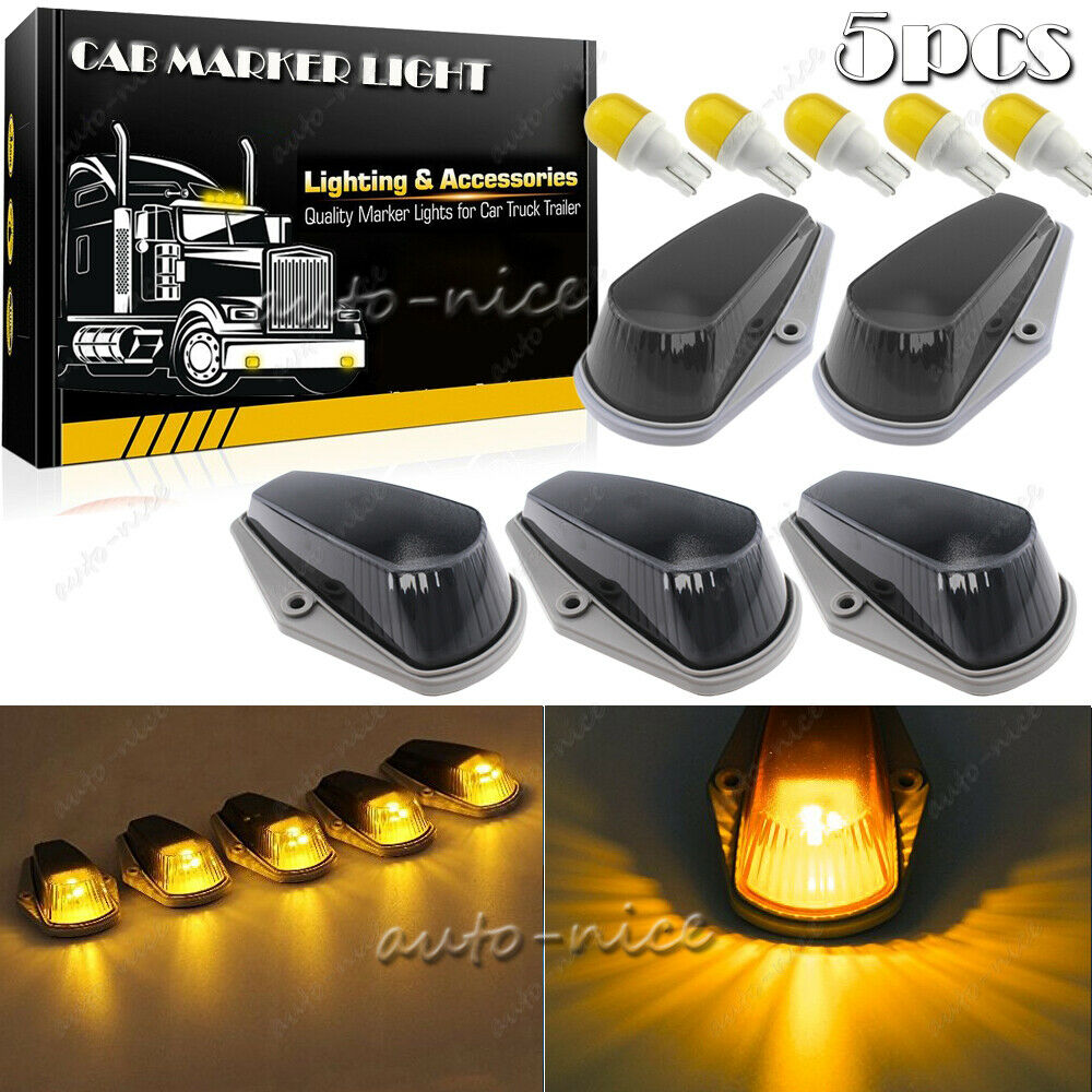 Cab Roof Running Marker Light W/ Amber Led Bulbs For Ford F150 F250 F350 80-97