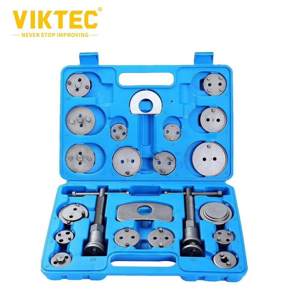 VT01027B 22pcs Universal Disc Brake Caliper Piston Compressor Wind Back Repair Tool Kit for Cars