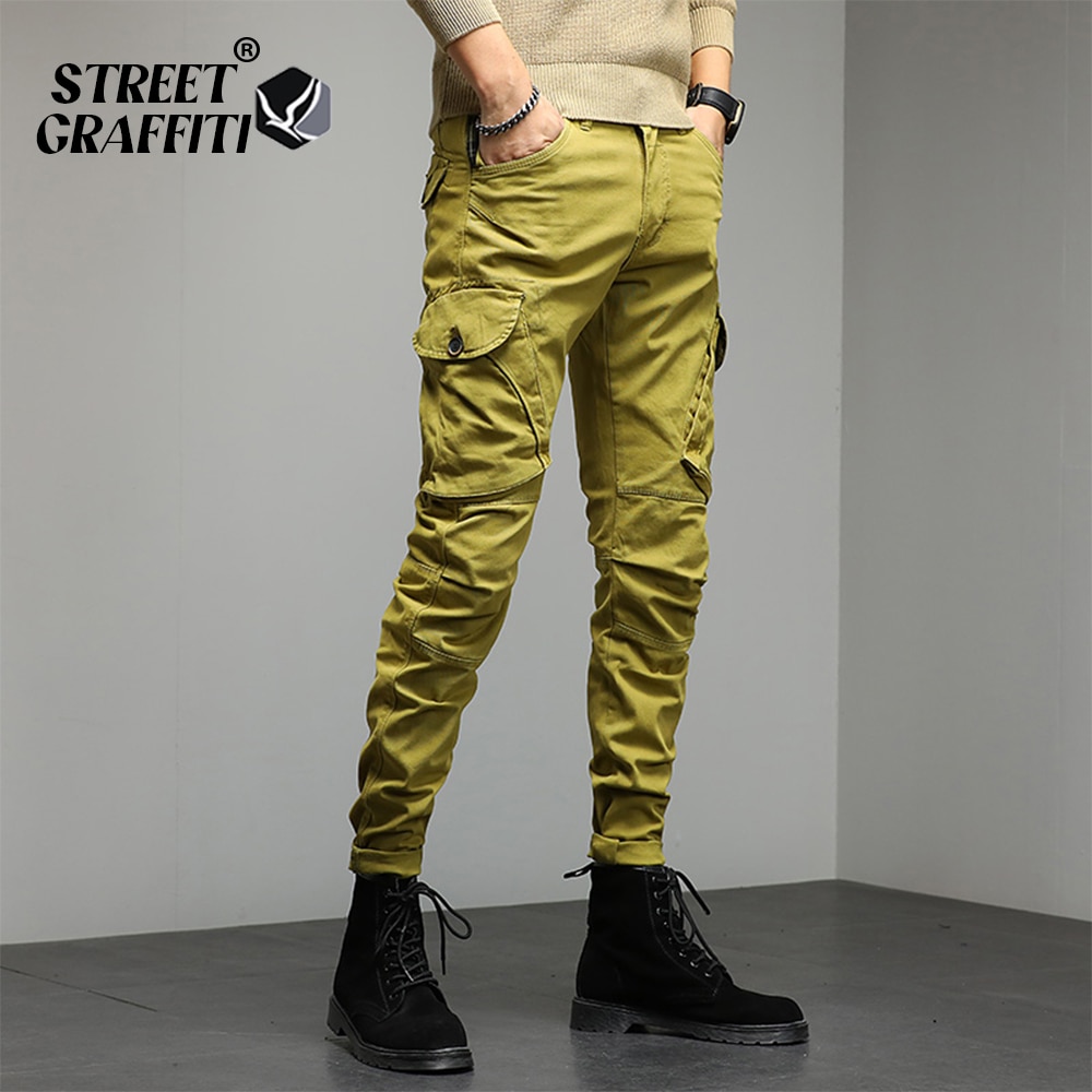 2021 Winter Men Cotton Casual Cargo Warm Cross Joggers Sweatpants Men Autumn Fashion Elastic Pantalones Tipo Cargo Pants Men