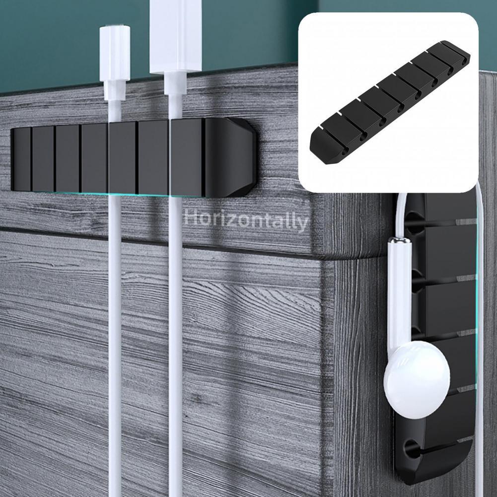 Solid Color Durable 1/2/4/6/8 Holes Flexible Wire Clip Organizer Compact Cable Winder Self-adhesive for Company