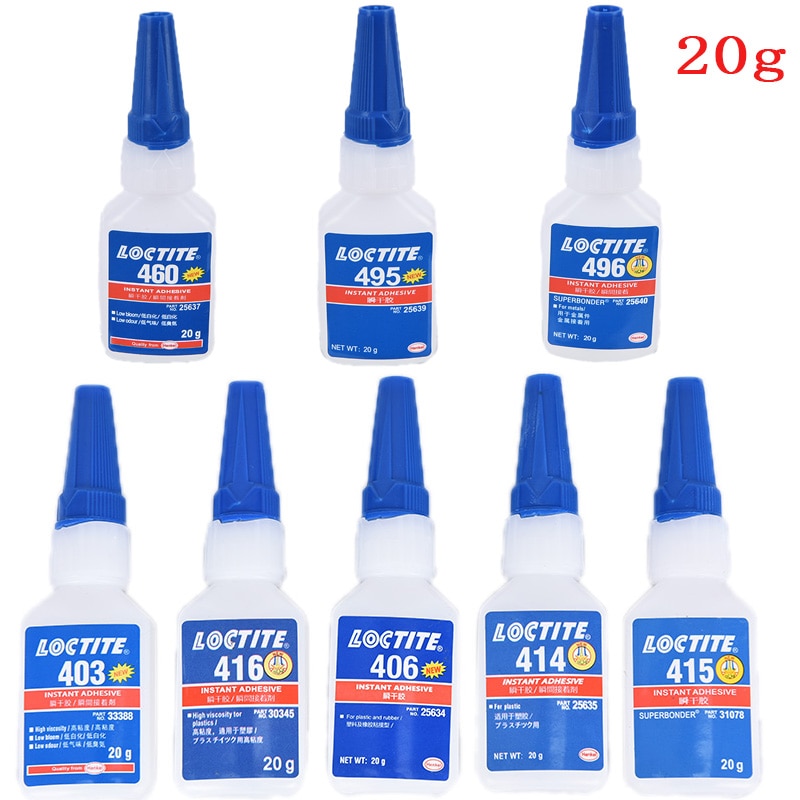 20g Super Glue Type 302/403/406/414/415/416/460/495/496 Repairing Glue Instant Adhesive Loctite Self-Adhesive